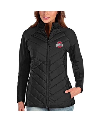 Antigua Women's Black Ohio State Buckeyes Altitude Full-Zip Puffer Jacket