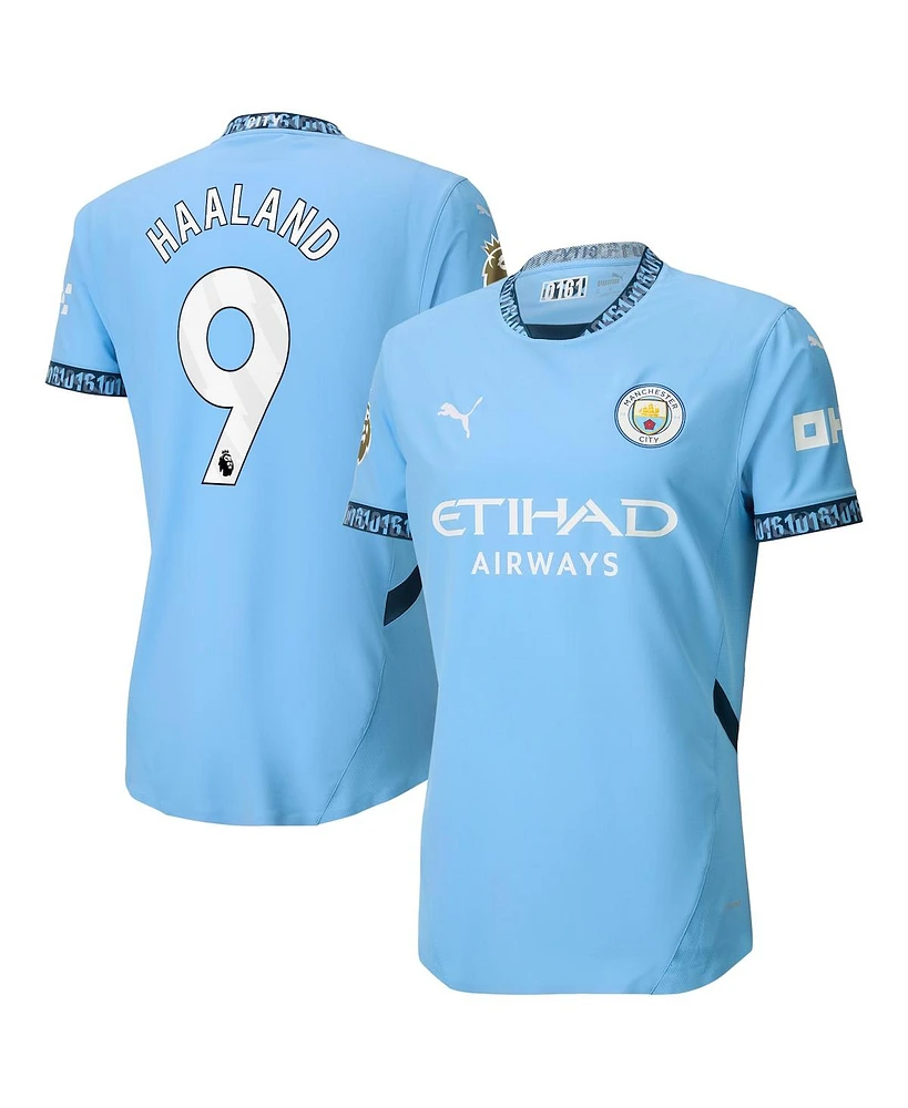 Puma Men's Erling Haaland Light Blue Manchester City 2024/25 Home Authentic Player Jersey