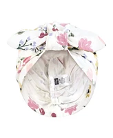 Hudson Baby Baby Girls Hudson Turban Cotton Headwraps, Soft Painted Floral, 0-24 Months