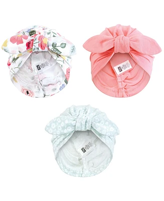 Hudson Baby Baby Girls Hudson Turban Cotton Headwraps, Modern Botanical, 0-24 Months
