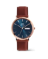 Daniel Wellington Men's Analog Brown Leather Watch, 40mm