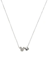 Disney Cubic Zirconia Mickey Mouse Baseball Charm Necklace