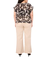 Vince Camuto Plus Printed Peasant Blouse