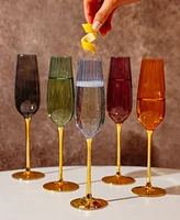 Qualia Glass Posh Champagne Flutes, Set of 2