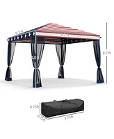 Outsunny 10' x Pop Up Canopy with 4 Removable Sidewalls,