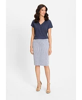 Olsen Women's Seersucker Pull-On Skirt