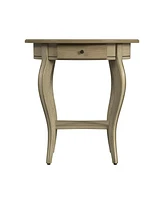 Contemporary Oval End Table with Drawer and Shelf in Manufactured Wood