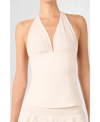 WeWoreWhat Women's Halter Neck Corset Top