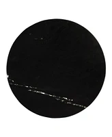 Contemporary Round Marble End Table with Sleek Design