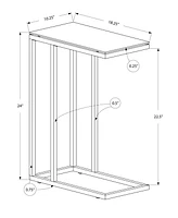 Tempered Glass Accent Table with Sturdy Metal Base