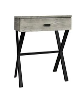 Mixed Material End Table with Drawer – Wood Top & Metal Base