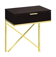 Modern Farmhouse End Table with Wood Top and Metal Frame