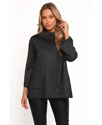 Petal and Pup Women's Tassie Cowlneck Lurex Shimmer Knit Sweater