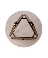24" Champagne Glass And Iron Round End Table