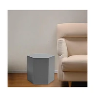 Modern Light Grey High Gloss Hexagonal End Table