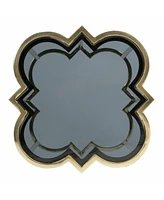 24" Gold And Black Glass Free Form End Table