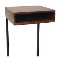 Solid Wood Square End Table – Minimalist Side Table with Sturdy Build for Home Spaces