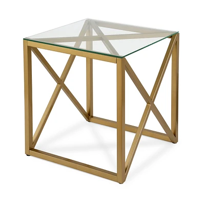 Industrial Square End Table with Solid Steel Construction – Modern Accent Furniture