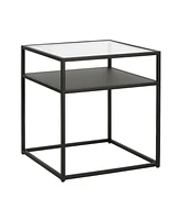 Steel Square End Table with Shelf – Minimalist Design for Modern Spaces
