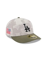 New Era Men's Light Beige/Olive Los Angeles Dodgers 2025 Armed Forces Day Low Profile 59FIFTY Fitted Hat