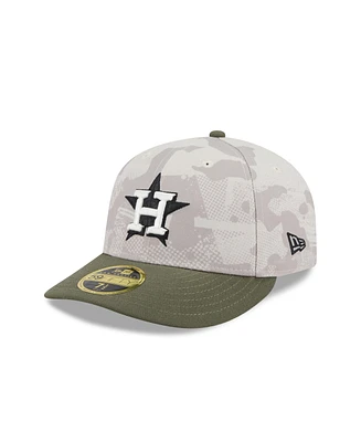New Era Men's Light Beige/Olive Houston Astros 2025 Armed Forces Day Low Profile 59FIFTY Fitted Hat