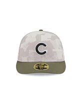New Era Men's Light Beige/Olive Chicago Cubs 2025 Armed Forces Day Low Profile 59FIFTY Fitted Hat