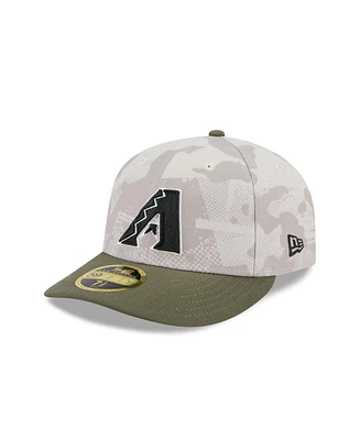 New Era Men's Light Beige/Olive Arizona Diamondbacks 2025 Armed Forces Day Low Profile 59FIFTY Fitted Hat