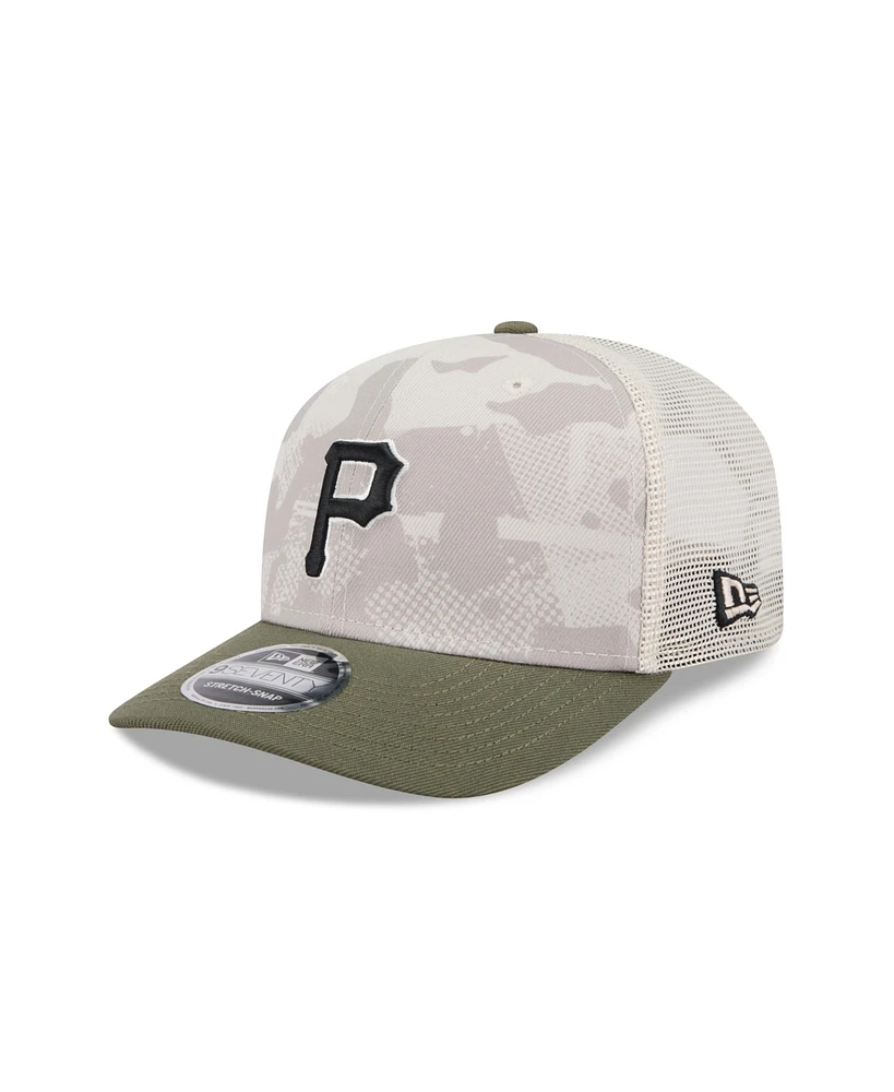 New Era Men's Light Beige/Olive Pittsburgh Pirates 2025 Armed Forces Day 9SEVENTY Adjustable Hat