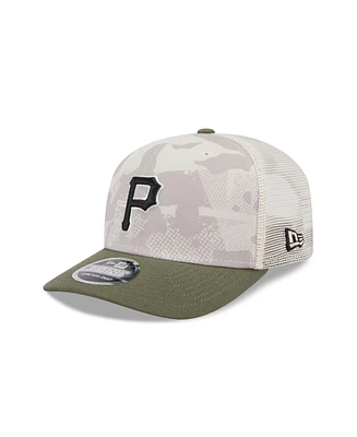 New Era Men's Light Beige/Olive Pittsburgh Pirates 2025 Armed Forces Day 9SEVENTY Adjustable Hat