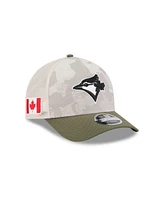 New Era Men's Light Beige/Olive Toronto Blue Jays 2025 Armed Forces Day 9FORTY M-Crown A-Frame Adjustable Hat