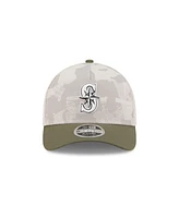 New Era Men's Light Beige/Olive Seattle Mariners 2025 Armed Forces Day 9FORTY M-Crown A-Frame Adjustable Hat