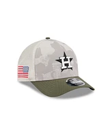 New Era Men's Light Beige/Olive Houston Astros 2025 Armed Forces Day 9FORTY M-Crown A-Frame Adjustable Hat