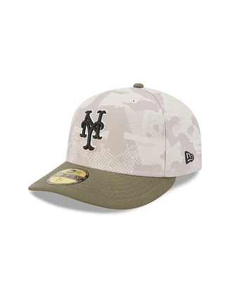 New Era Men's Light Beige/Olive York Mets 2025 Armed Forces Day 59FIFTY Fitted Hat