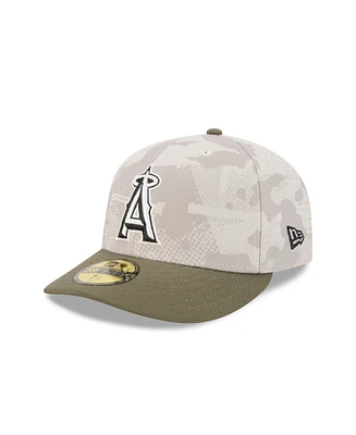 New Era Men's Light Beige/Olive Los Angeles Angels 2025 Armed Forces Day 59FIFTY Fitted Hat