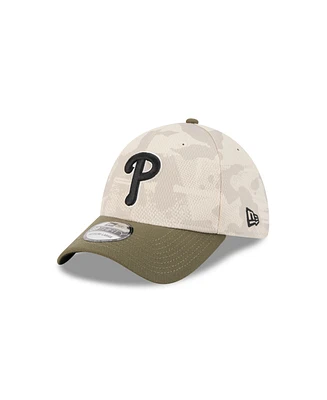 New Era Men's Light Beige/Olive Philadelphia Phillies 2025 Armed Forces Day 39THIRTY Flex Hat