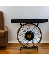 22" Black Solid Wood End Table