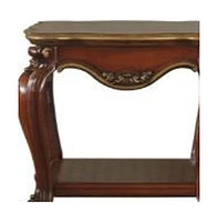 Solid Hardwood Square End Table with Bottom Display Shelf