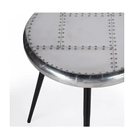 23" Silver Round End Table