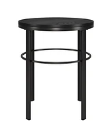 Rustic Round End Table – 24" Wood Top with Sturdy Steel Frame