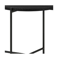 22-Inch Round Wood and Steel End Table Modern Industrial Side Table