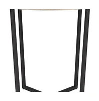 Rustic 20" Round End Table Wood Top with Sturdy Steel Frame