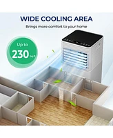 8000 Btu Portable Air Conditioner, 3-in-1 Ac Unit with Dehumidifier, Fan, and 24H Timer, Cools Rooms up to 230 Sq.Ft, Sleep Mode, Adjustable Exhaust