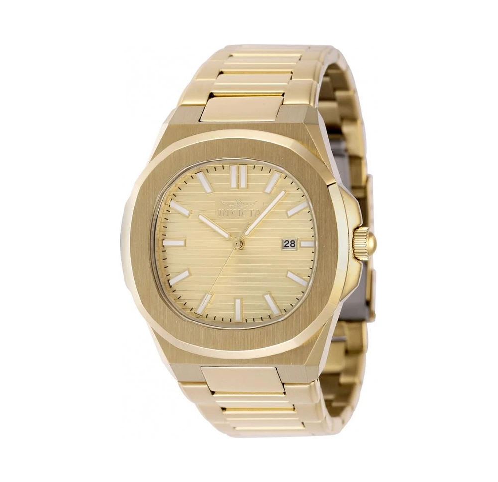 Invicta Men's 48520 Speedway Quartz 3 Hand Gold Dial Watch