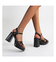 Cinthia Tubular Strap Platform Block Heel Sandals
