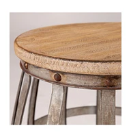 Rustic Wood Round End Table for Compact Spaces and Home Decor
