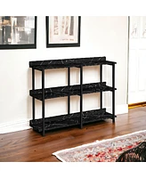 End Table with Three Shelves – Sturdy Wooden Table for Display and Storage in Any Room