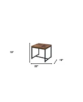Industrial End Table with Metal Frame and Manufactured Wood Top