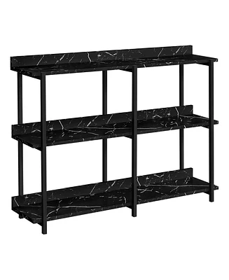 End Table with Three Shelves – Sturdy Wooden Table for Display and Storage in Any Room