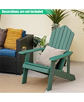 Gymax 2PCS Patio Hips Adirondack Chair w/ Cup Holder Weather Resistant 380 Lbs