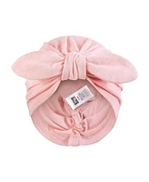 Hudson Baby Baby Girls Hudson Turban Cotton Headwraps, Pastel Wildflower, 0-24 Months